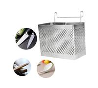 LABRIMP 2 piezas Soporte para Utensilios de Cocina Inoxidable de Organizador Colgante para Escurrir Cubiertos y Palillos Doble y Simple Compartimento para Secado la Encimera