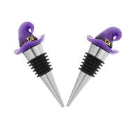 LABRIMP 2 Piezas Tapones para Botellas de Vino con Diseño de Sombrero de Bruja Tapones Reutilizables y Herméticos para Conservar Cierre Prueba de Fugas para Vino Refrescos y Bebidas para