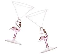LABRIMP 2 Piezas Vasos de Cóctel Flamingo de Resistente para Fiestas y Decoración Único y Funcionalidad para Celebraciones