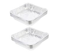 LABRIMP 20 Piezas Bandejas de Aluminio Cuadradas para Hornear Pan Pasteles y Alimentos Resistentes para Horno y Freidora de Aire Bandejas Desechables de Aluminio para Cocinar y Servir