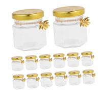 LABRIMP 20 Piezas Tarros de Vidrio Pequeños Hexagonales con Tapa Hermética Frascos Transparentes para Miel y Conservas Botes Multiuso para Almacenamiento