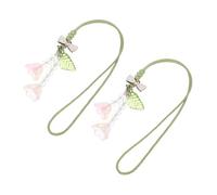 LABRIMP 2piezas Cadena Decorativa Para Coche Teléfono Móvil Dijes De Flores De Cordón De Muñeca Para Correa De Teléfono Celular Accesorios De Llavero Para Interiores