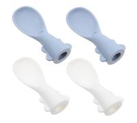 LABRIMP 4Piezas Cucharas Exprimibles de Silicona para Bebés Accesorios de Alimentación Infantil Diseño y Seguro para Comidas Movimiento y Aprendizaje
