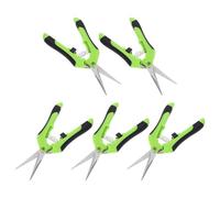 LABRIMP 5 Tijeras de Podar y Hoja de Acero Inoxidable Mango de Plástico Verde para Cortar Jardín Sistema Que Ahorra Esfuerzo para Jardinería