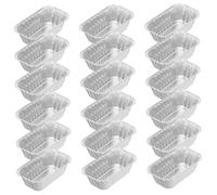 LABRIMP 50 Piezas Unidades Moldes Rectangulares de Aluminio para Pan Resistentes Altas Temperaturas Aptos para Hornear y Catering Bandejas Desechables para Pasteles y Almacenamiento de
