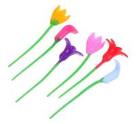 LABRIMP 6 Dijes de Silicona para Copas de Vino Forma de Flor Colores Surtidos Reutilizables y Fáciles de Colocar Ideales para Fiestas y Evitar Confusión entre Invitados Color Aleatorio