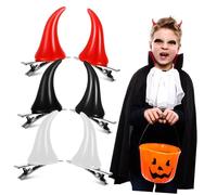 LABRIMP 6 Piezas Horquillas de Demoníaco Resina para Halloween Clips de Pelo Decorativos con Pinzas de Accesorios Cosplay Negro Blanco y Rojo para Fiestas y Disfraces