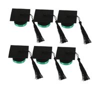 LABRIMP 6 Piezas Toppers Decorativos para Vino Sombreros de Graduación Mini con Adornos para Fiestas de Graduación Tapas Divertidas para Vino