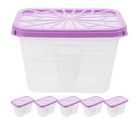 LABRIMP 6 Piezas Unidades de Cajas Reutilizables para Absorber Humedad Envases Plásticos Prueba de Fugas Contenedores Vacíos para Deshumidificador para Armarios Baños y Cocinas Compactos y