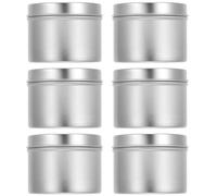 LABRIMP 6piezas Unidades Latas Redondas de Aluminio para Velas con Tapa Roscada Hermética Contenedores Metálicos Ligeros y Compactos para Almacenamiento de Té y Manualidades