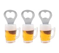 LABRIMP Abridor de Botellas Portátil y Creativo Material Acrílico y Metal Estañado Varios estilos Forma de Vaso de Cerveza, 3 Piezas Adecuado para Fiestas y Bares Varios estilos