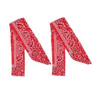 LABRIMP Accesorios Piratas Versátiles de Tejido Rojo Nudo Retorcido Pelo 2 Diademas Largas que Previenen el Sudor para Running y Deportes