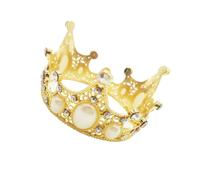 LABRIMP Adorno para Tartas Dorado de Aleación con Perlas y Diseño de Tiara, Decoración Delicada para Pasteles y Muffins en Fiestas de Cumpleaños y Despedidas de Soltera Varios Estilos