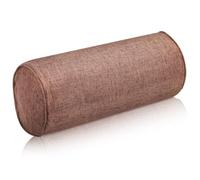 LABRIMP Almohada de yoga cilíndrica 15x40 cm, cojín lumbar de algodón y lino, soporte para relajación física y mental, para ejercicios en casa y gimnasio, color café