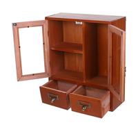 LABRIMP Armario de Pared Vintage de Madera Oscura Doble Puerta Gabinete de Almacenamiento Multifuncional para Dormitorio Mueble de Acento Compacto Adecuado para Organizar Espacios
