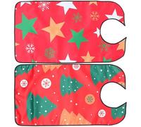 LABRIMP Baberos para Adultos Diseño Navideño de Santa Claus, 2 Piezas de Poliéster Rojo, Ajustables Botón, Ideales Hora de Comer y Personas Mayores