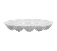 LABRIMP Bandeja Cerámica para Huevos Rellenos de Pascua Soporte de Huecos Almacenamiento Práctico de Huevos para Decorar y Servir Fiestas y Reuniones