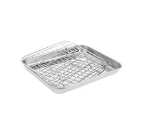LABRIMP Bandeja de Hornear Inoxidable con Rejilla Set para Cocción Enfriamiento y Filtrado de Aceite Multiusos Cocina
