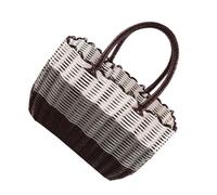 LABRIMP Bolso Cesta Mediana Tejida Mano Multiusos Elegante para Playa Picnic Almacenamiento Portátil Práctica para Frutas Juguetes