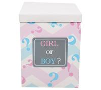 LABRIMP Caja para Revelación de Género Ñiño 30X30X40 CM de Papel Ligera Plegable Letras para Shower Decoración para Fiesta de Revelación de Género y Globos