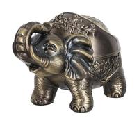 LABRIMP Cenicero Metálico Vintage con Tapa a Prueba de Viento Diseño Elefante Azul Verde Cenicero sin Humo para Exterior Decoración Oficina y Hogar Accesorio Compacto para Patio