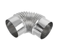 LABRIMP Codo para Conducto de Chimenea de Acero Inoxidable de 110 Mm, Tubo de Escape Flexible para Estufas de Leña, Accesorio Resistente para Ventilación y Conductos de Humos en Hogar