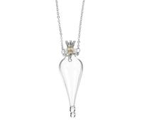 LABRIMP Collar con Mini Botella de Transparente para Recuerdos Frasco Pequeño Colgante DIY con Tapa y Cadena de Acero Inoxidable Regalo Original para Bodas y Fiestas