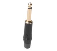 LABRIMP Conector de Guitarra de 6,35 Mm Negro, Aleación de Zinc y Pvc, bajo Ruido, 5 Piezas para Guitarras Eléctricas y Micrófonos Profesionales