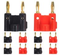 LABRIMP Conectores Banana Dobles Chapados en Oro 20 Piezas, Clips de Tornillo para Cable de Altavoz, Conectores de Audio para Equipos Estéreo Domésticos, Colores Surtidos, Color Aleatorio