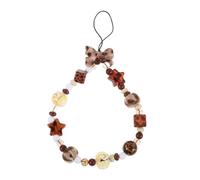 LABRIMP Correa de Muñeca para Teléfono Cuentas Vintage, Cordón Antirrobo Estampado de Leopardo, Pulsera Ligera y Cómoda para Uso Diario y Viajes