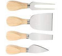 LABRIMP Cortadores de Queso y Tenedores de Acero Inoxidable con Mango de Madera Utensilios de Cocina Ligeros y Resistentes para Mantequilla Queso Pizza y Pastel