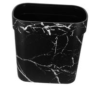 LABRIMP Cubo de Basura Ovalado de Plástico Diseño de Mármol sin Tapa para Baño y Cocina para