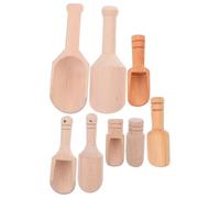 LABRIMP Cucharas de Madera para Servir 8 Piezas, Mini Cucharas de Cocina en Madera de Haya y Nogal, Tamaño Pequeño Acabado Alimentario, para Miel, Sal y Especias en Cocina y Baño