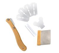 LABRIMP Cuchillo de Pan Inoxidable con Mango de Madera para Rebanar y Cortar Masa Herramienta de Panadería para Uso Profesional y Color Blanco y Accesorio de Raspado de Masa