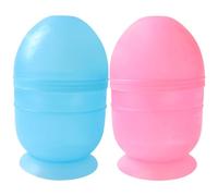 LABRIMP Cuencos para Teñir el Cabello 2 Piezas Kit de Vasos Agitadores con Escala 12,5x7 Cm Plástico Seguro Azul y Rosa para Salones y Uso Profesional de Coloración