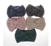 LABRIMP Diadema de Lana Mohair Suave en Forma de Cruz, Banda Cabello Tejida a Mano, Color Verde, Accesorio Ligero y Cálido para Otoño E Invierno, Adecuado para Uso Diario y Festivales