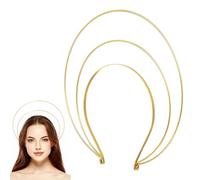 LABRIMP Diadema Halo de Hierro Dorado de Tres Capas para Mujer, Accesorio Retro Cómodo y Esencial para Complementar Disfraces en Navidad y Compromisos