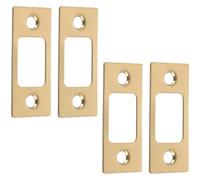 LABRIMP Escudo al Inoxidable Cerradura Acero de Protector Dorado, Resistente Desgaste y Robusto, Placa de Cierre de Madera, Pack de 4 Piezas Diseño Decorativo para Puertas Interiores