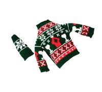 LABRIMP Funda para Botella de Vino Navideña de Punto Mini Accesorio Festivo para Decoración de Fiestas Ropa para Botellas Estándar Incluye Gorro Color Verde para Navideño