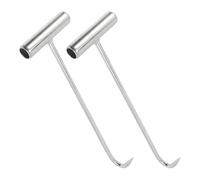 LABRIMP Gancho de Elevación de Pozo en Forma de T de Hierro Galvanizado Resistente y Antióxido, 2 Piezas para Levantar Tapas de Alcantarilla Diseño Versátil y Acabado Fino