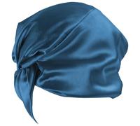LABRIMP Gorro para Dormir Cómodo de Tela Imitada de Seda Azul, Práctico y Protector para Cabello Rizado, Adecuado para Ducharse y Lavar el Rostro