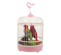 LABRIMP Jaula para Pájaros de Plástico Pájaros Cantores Activados por Sonido, Juguete Interactivo Creativo para Niños y Decoración Versátil en Oficina y Hogar