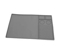 LABRIMP Juego de tapete de Silicona para café (61 x 40 cm) para encimera, Accesorio para Debajo de la cafetera, escurreplatos Resistente al Calor, Color Gris