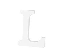 LABRIMP Letra L de Madera Blanca 8 Cm para Decoración del Hogar Fiestas Bodas Cumpleaños Tiendas Manualidades Educación y Juguetes para Niños y Niñas