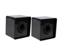 LABRIMP Micrófono De Entrevista Protector Abs Cuadrado 2 Piezas para Reporteros Profesional Portátil Uso En Estudio y Exterior Color Negro Logotipo Cubo