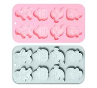 LABRIMP Moldes de Silicona para Halloween 2 Piezas Formas de Calabaza Calavera Fantasma y Momia Moldes para Dulces Chocolates y Gomitas Colores Azul y Rosa Utensilios para Hornear