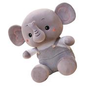 LABRIMP Muñeco de Peluche Elefante Pequeño Tirantes Relleno de Algodón de Plumón Color Gris Juguete de Peluche de Dibujos Animados para Muñeco Suave y Adorable para Abrazar Casa