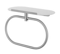 LABRIMP Organizador de Toallas de Baño Moderno con Estante de Almacenamiento Soporte Adhesivo Ovalado Inoxidable Montaje Pared sin Taladro Optimizador de Espacio para Baño