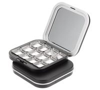 LABRIMP Paleta Vacía Magnética Negra Mate 12 Espacios para Sombras de Ojos y Polvos, Bandeja Metálica Duradera, Estuche Portátil para Maquillaje Profesional y Personal