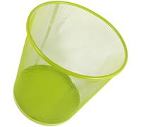 LABRIMP Papelera Metálica de Malla Verde Mediana sin Tapa Cubo de Basura para Baño y Dormitorio Cesta Doméstica Pequeña Diseño Transpirable y Fácil Limpieza Ahorro de Espacio